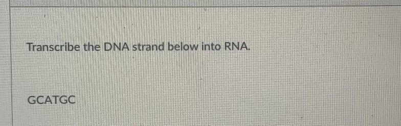 Transcribe the DNA strand below into RNA​-example-1