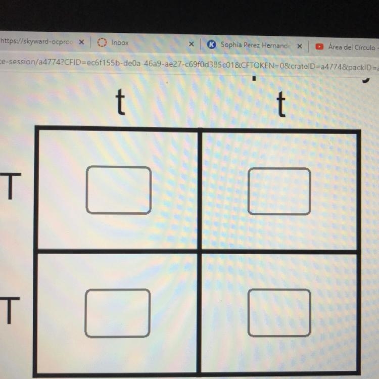 An incomplete Punnett square is shown below. Complete the Punnett square by typing-example-1