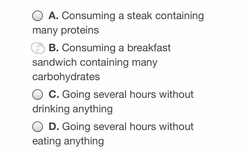 16. Which of the following stimuli would cause the liver to produce more glycogen-example-1