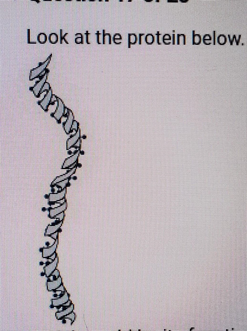 Question 17 of 25 Look at the protein below. Which could be its function? A. Storing-example-1