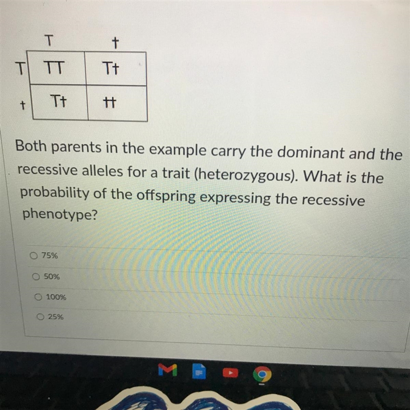 HELPP PLEASEEEE FASTTTT Both parents in the example carry the dominant and the recessive-example-1