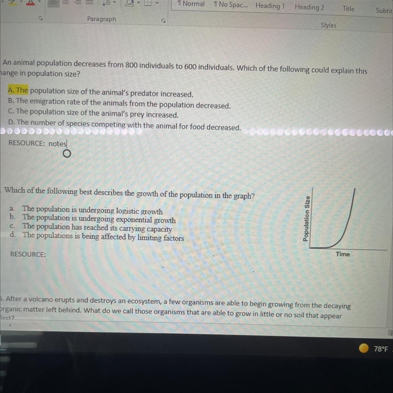 4. Which of the following best describes the growth of the population in the graph-example-1