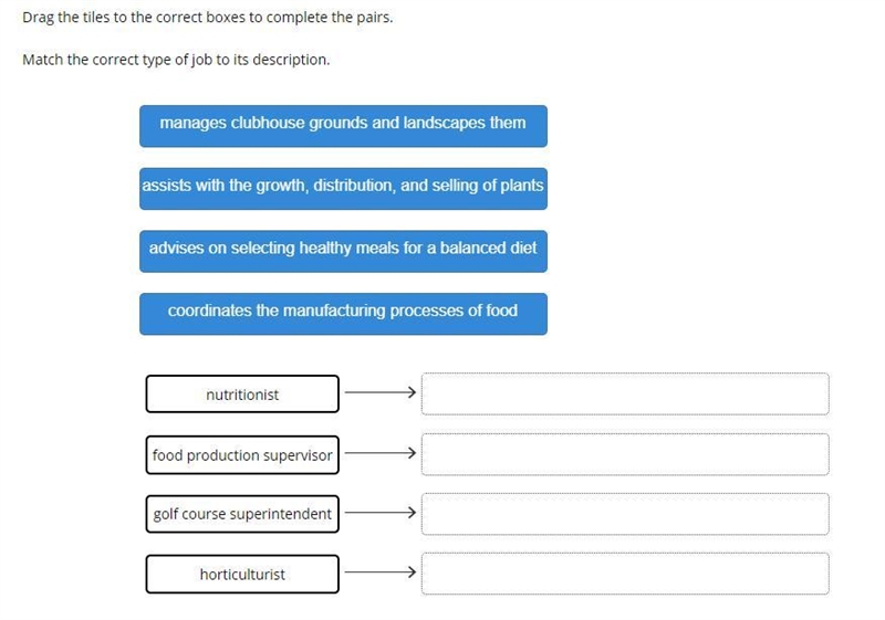 [PLATO] Drag the tiles to the correct boxes to complete the pairs. Match the correct-example-1