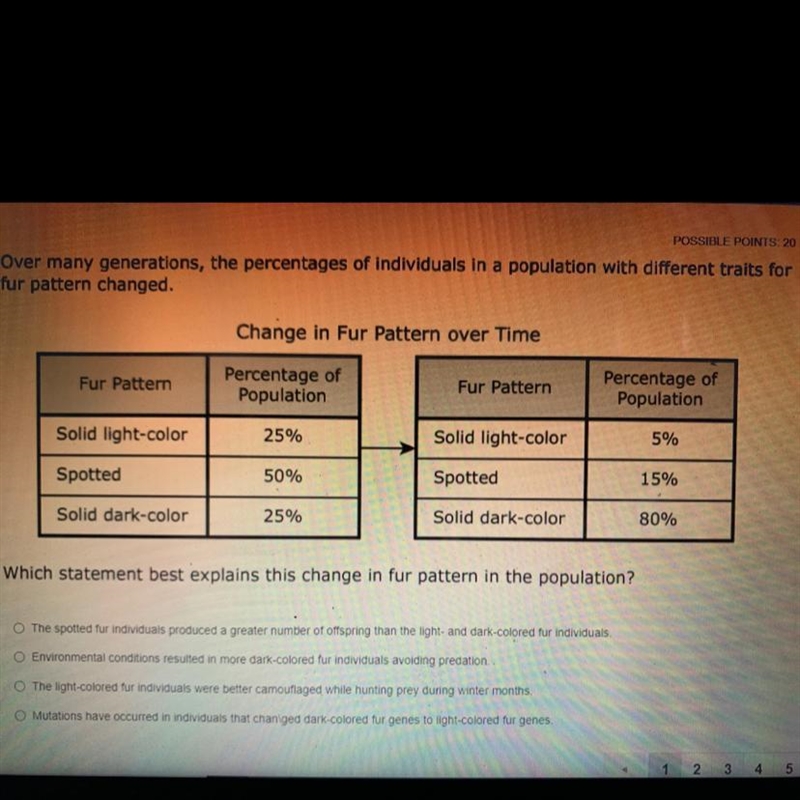 Over many generations, the percentages of individuals in a population with different-example-1