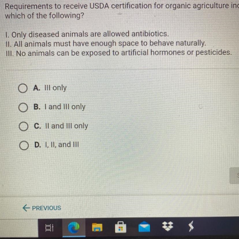 Requirements to receive USDA certification for organic agriculture include which of-example-1