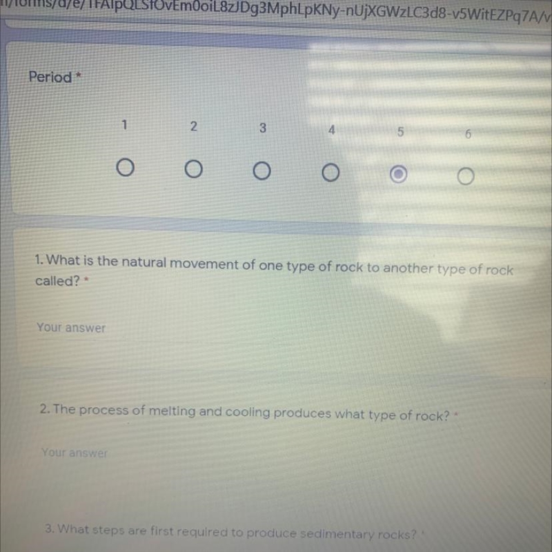 1. What is the natural movement of one type of rock to another type of rock called-example-1