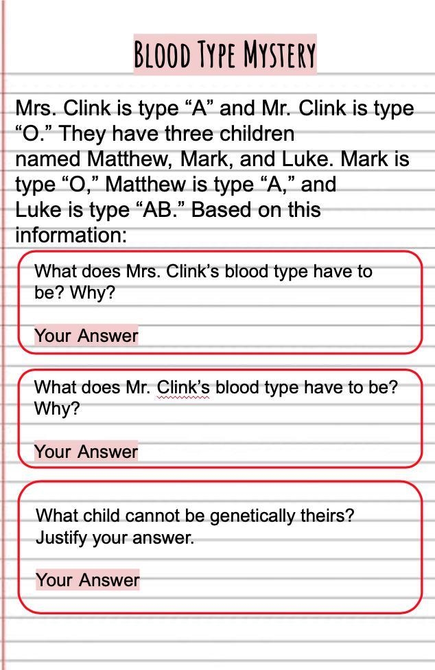 Topic is about blood types.-example-1