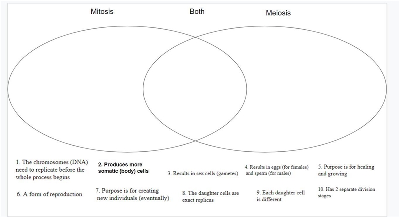 Which goes where ? Mitosis Vs. Meiosis-example-1