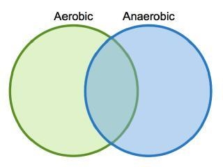 The Venn diagram compares aerobic respiration and anaerobic respiration. Which statement-example-1