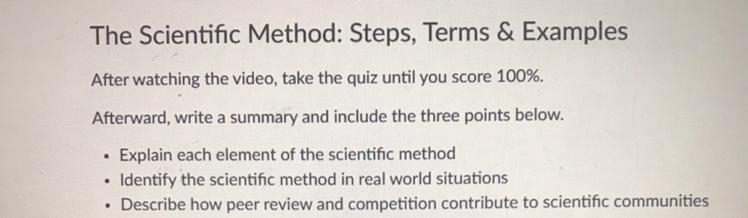 The Scientific Method: Steps, Terms & Examples After watching the video, take-example-1