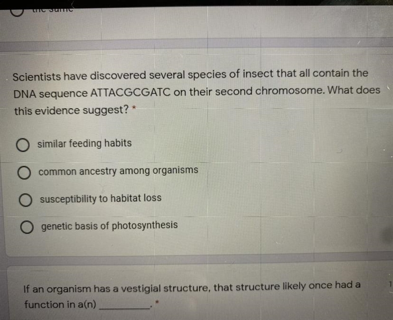 scientist have discovered several species of insect that are contain the DNA sequence-example-1