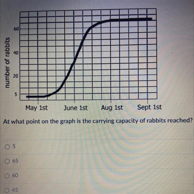 At what point on the graph is the carrying capacity of rabbits reached?-example-1