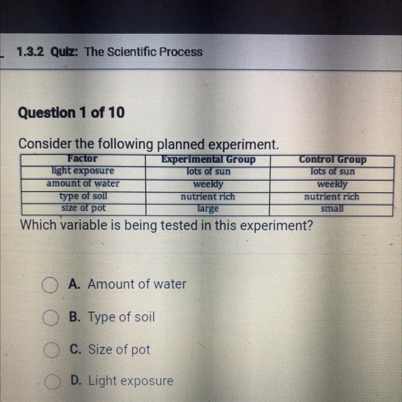 Which variable is being tested in this experiment?-example-1