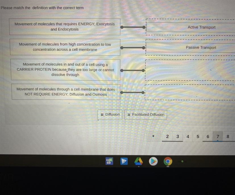 Someone help me match the last two with their definition? Diffusion and facilitated-example-1