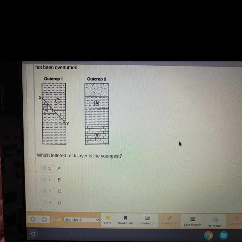 Which lettered rock layer is the youngest?-example-1
