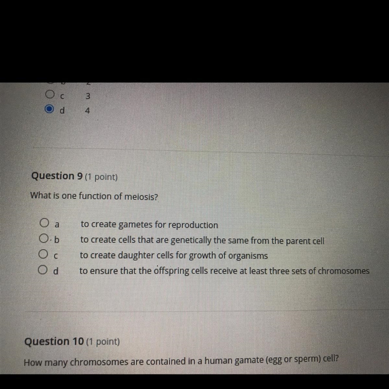 What is one function of MEIOSIS? (Choices in picture)-example-1