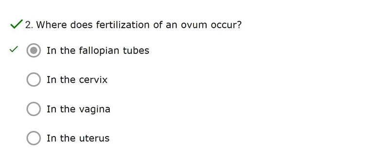 Where does fertilization of an ovum occur?-example-1