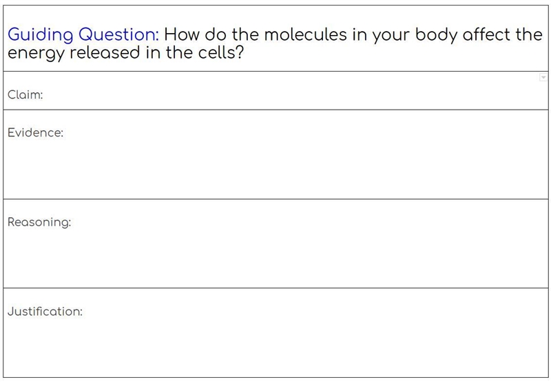 How do the molecules in your body affect the energy released in the cells?-example-1