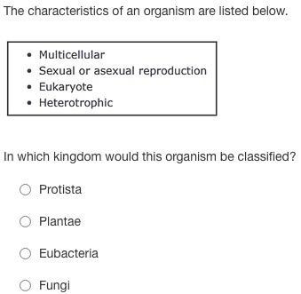 In which kingdom would this organism be classified? (the picture below) A) Protista-example-1