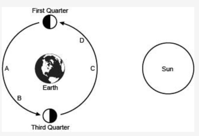 The diagram shows various positions of the moon in its orbit around Earth. The image-example-1