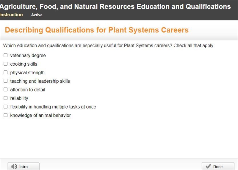 Which education and qualifications are especially useful for Plant Systems careers-example-1