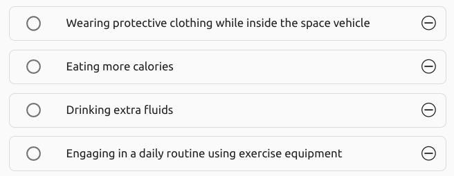 On a space mission, the gravitational environment can negatively affect the bone density-example-1