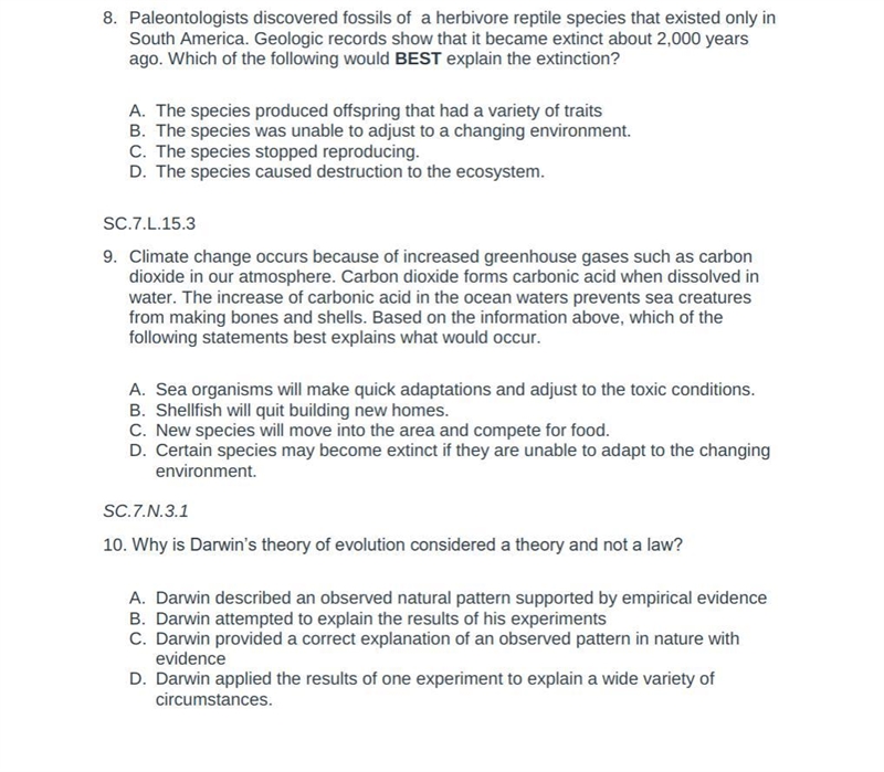 Please help answer 8-10 and pick a,b,c, or d for each one please i will give you branlist-example-1