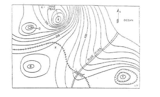 What type of land feature is located at point D?-example-1