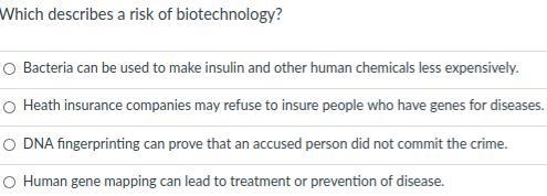 Which describes the risk of biotechnology?-example-1