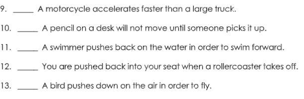 Identify which of Newton's Laws is being described in the examples below:-example-1