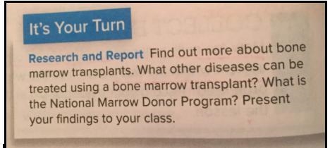 Find out more about bone marrow transplants. What other diseases can be treated using-example-1