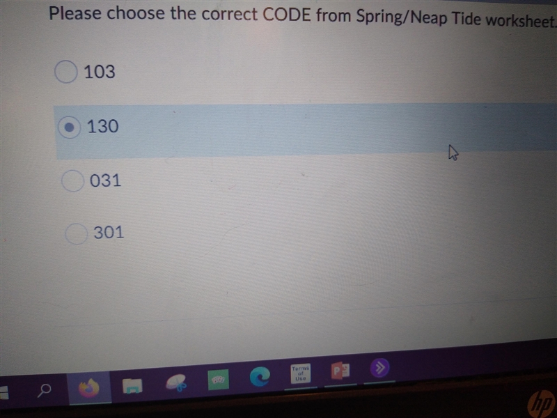 Please choose the correct CODE for spring neap tide worksheet.-example-1