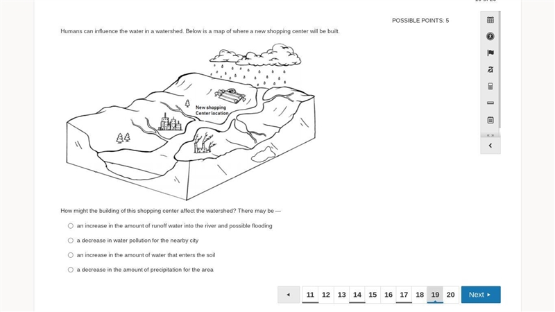 How might the building of this shopping center affect the watershed? there may be-example-1