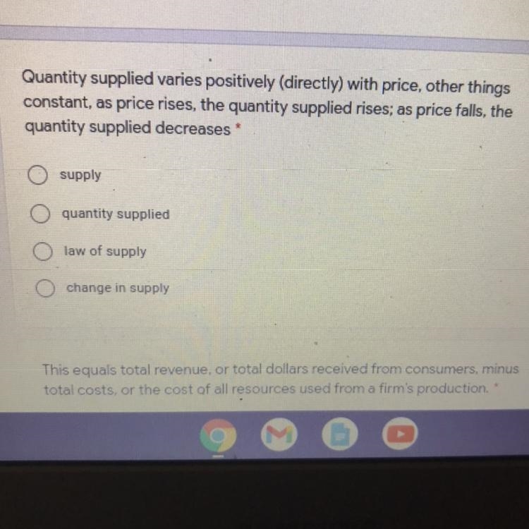 Any help 75 points Quantity supplied varies positively (directly) with price, other-example-1