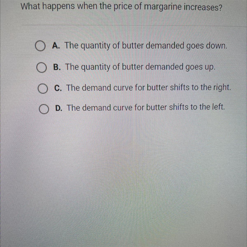 What happens when the price of margarine increases-example-1