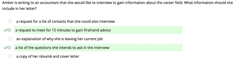 Select all the correct answers. Amber is writing to an accountant that she would like-example-1