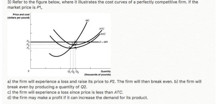 If the market price is P1: Group of answer choices the firm will break even by producing-example-1