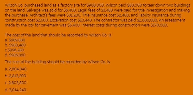 Vaughn Manufacturing purchased land as a factory site for $1345000. Vaughn paid $116000 to-example-1