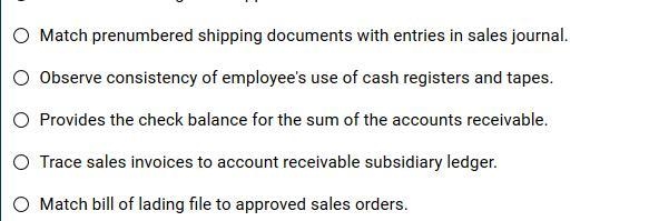 Choose from the option list provided the procedure the auditor could implement to-example-2