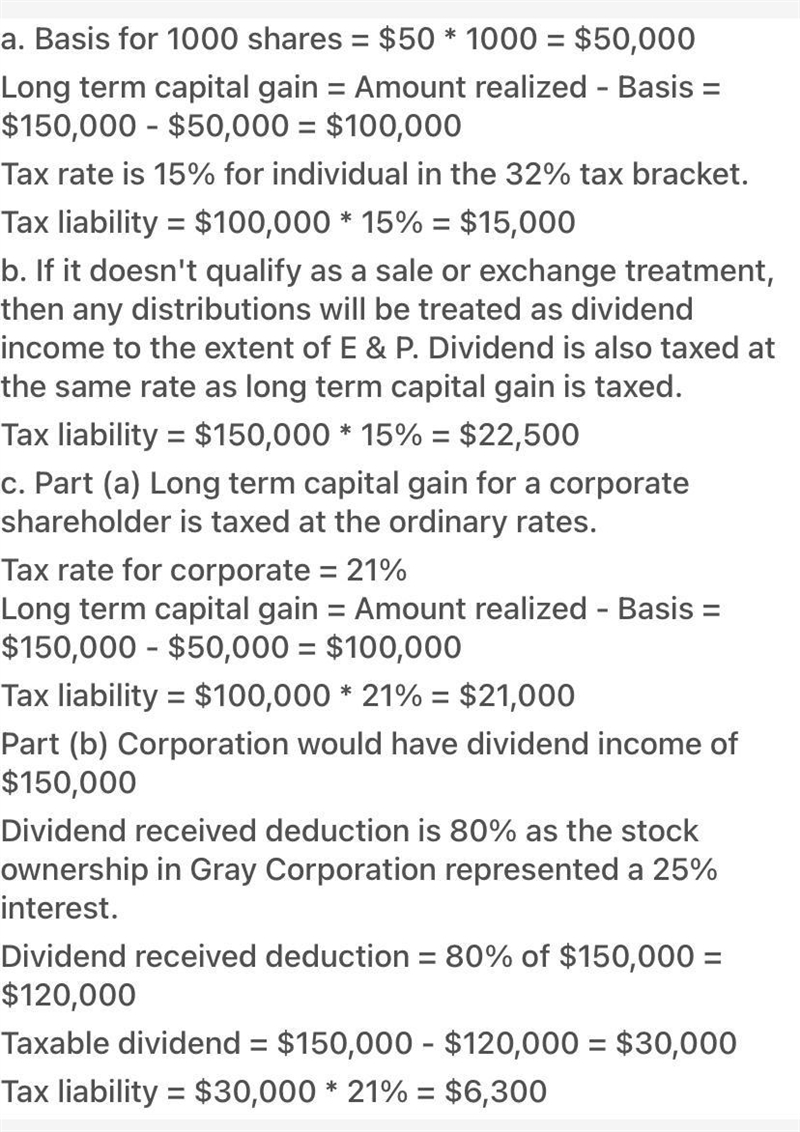 Julio is in the 32% tax bracket. He acquired 9,000 shares of stock in Gray Corporation-example-1