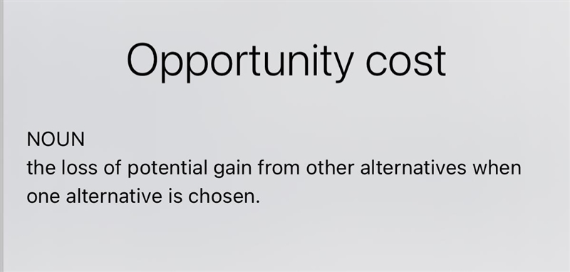 Which answer best defines opportunity cost A. what it cost to take advantage of a-example-1