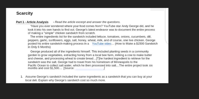 assume george's sandwich included the same ingredients as a sanwhich that you can-example-1