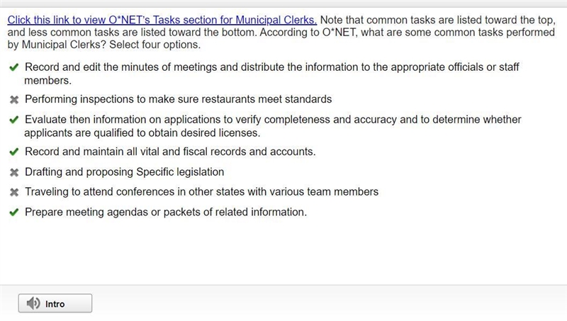 What are some common tasks performed by Municipal Clerks? Check all that apply. recording-example-1