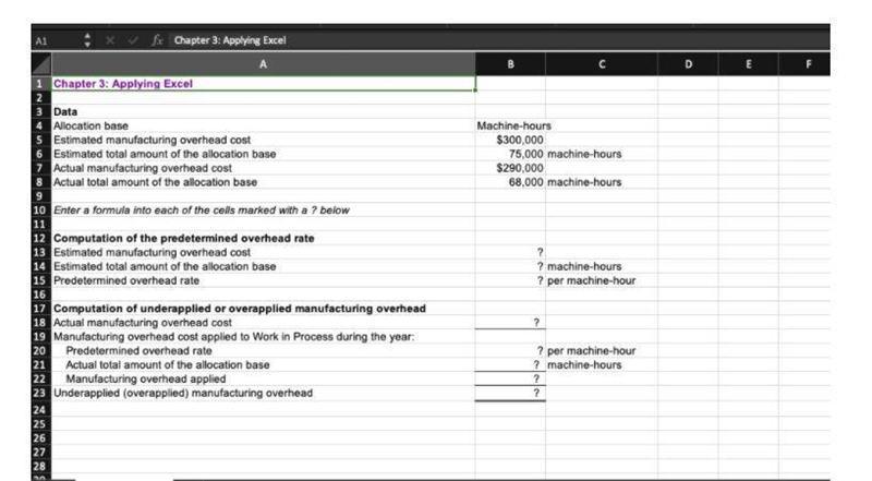 Check your worksheet by changing the estimated total amount of the allocation base-example-1