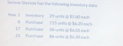 A physical count of merchandise inventory on November 30 reveals that there are 96 units-example-1