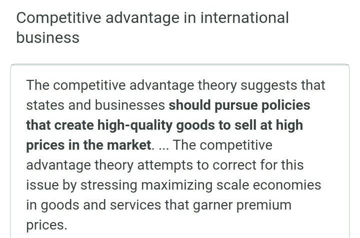 What are the competitive advantages of international businesses-example-1