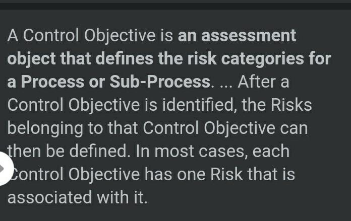 What are Control objectives-example-1