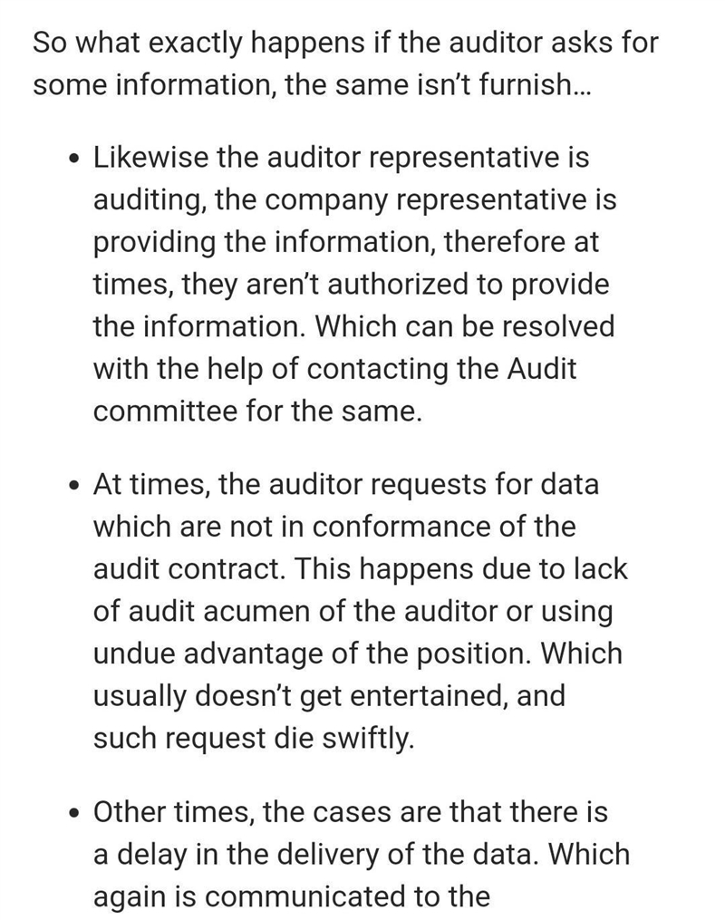 What are the consequences on the auditor if he auditor fails to report information-example-2