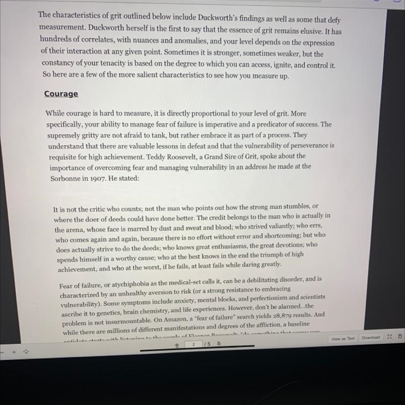 What can students do to “get smarter” refer to 5 characteristics of Grit-example-1