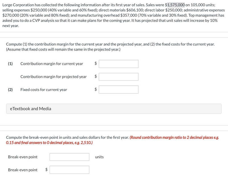 Help ASAP Please! Accounting class! Lorge Corporation has collected the following-example-1